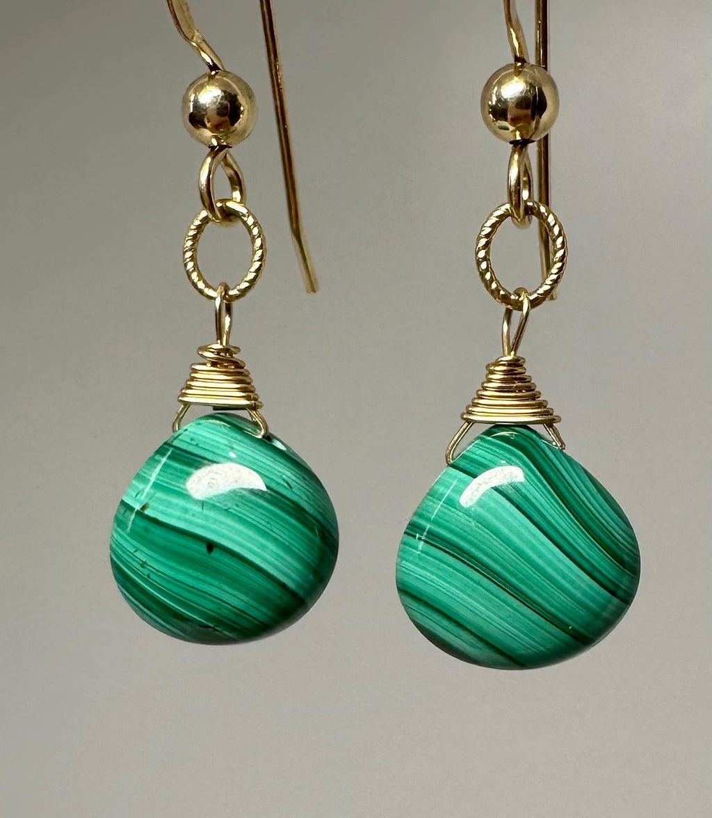 Pair of Malachite Earrings