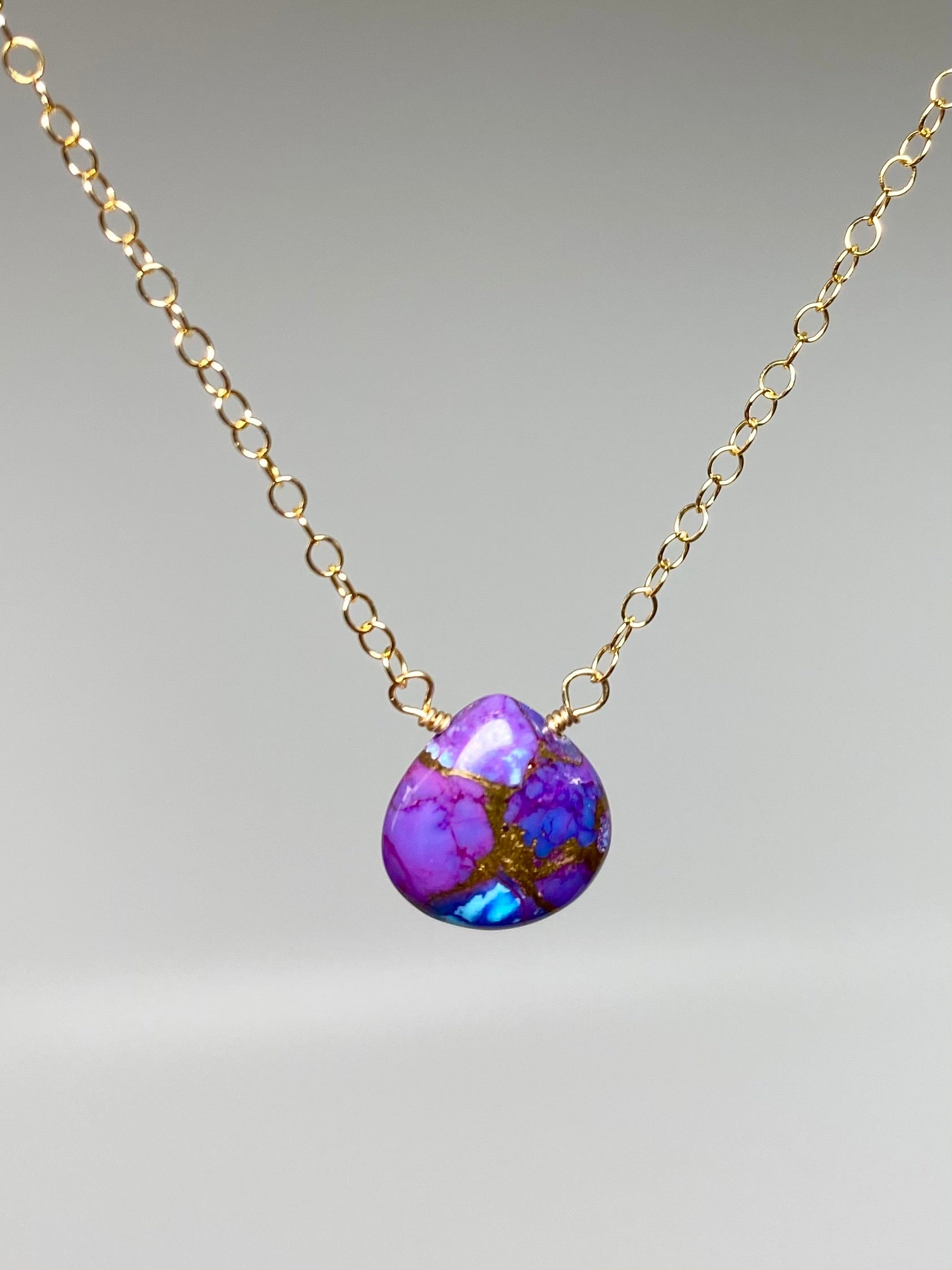 Purple Turquoise Mini Necklace