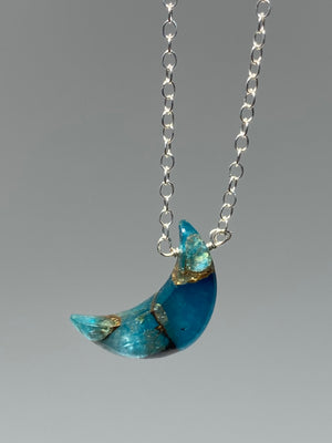 Aqua Copper Moon Necklace