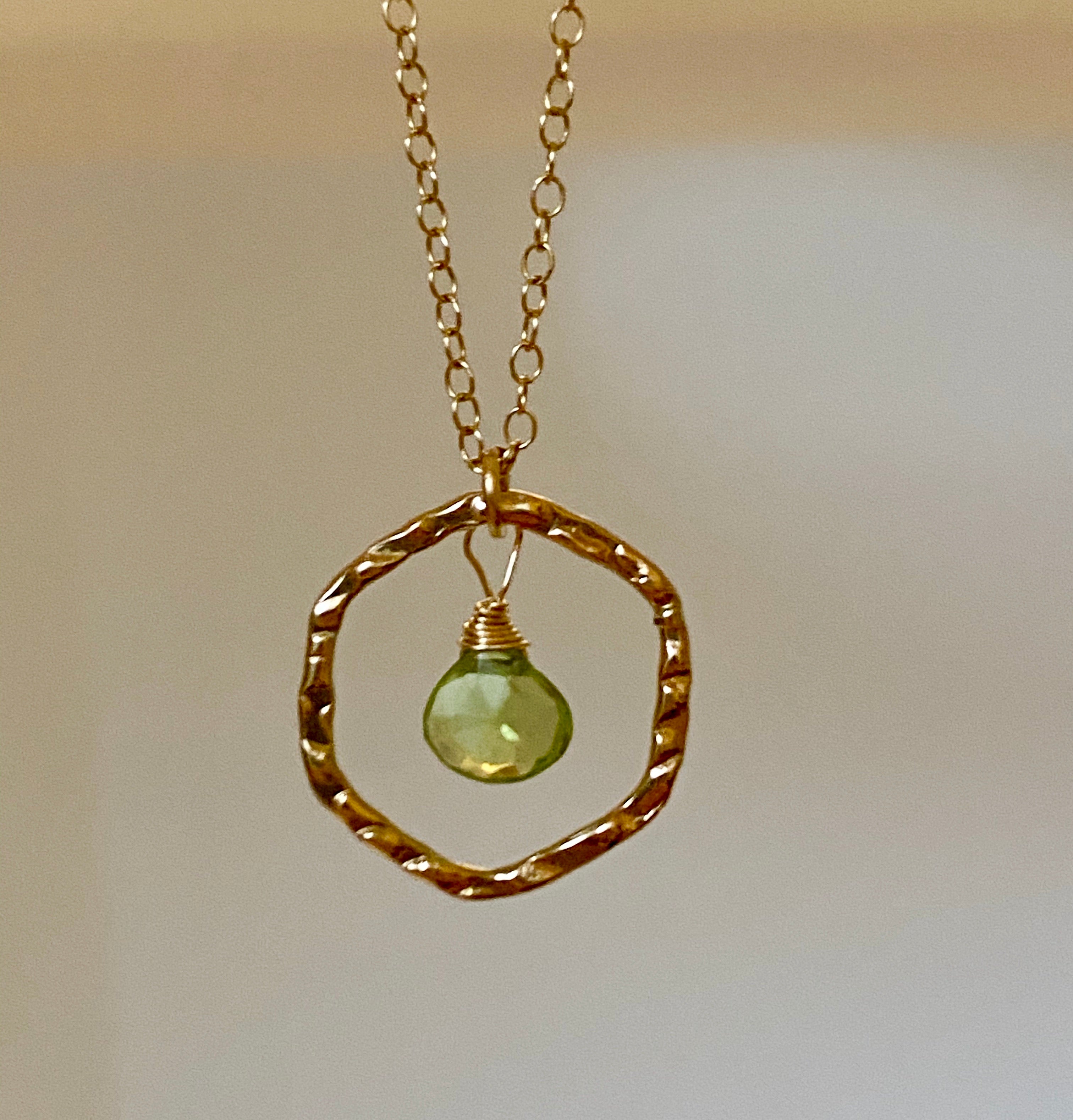 Peridot Circle Necklace